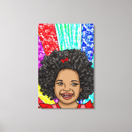 Happy Curls Pop Art Laughing Girl Leinwanddruck