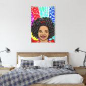 Happy Curls Pop Art Laughing Girl Leinwanddruck (Insitu (Schlafzimmer))