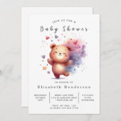 Happy Custom Bear Baby Shower Einladung (Vorne/Hinten)