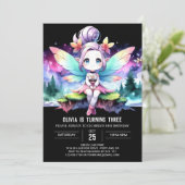 Happy Custom Fairy Birthday Einladung (Stehend Vorderseite)