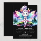 Happy Custom Fairy Birthday Einladung (Vorne/Hinten)