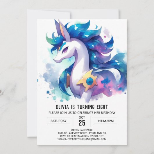 Happy Custom Horse Birthday Einladung (Vorderseite)