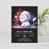 Happy Custom Lion Birthday Einladung (Stehend Vorderseite)