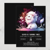Happy Custom Lion Birthday Einladung (Vorne/Hinten)