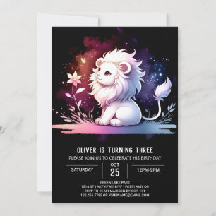 Happy Custom Lion Birthday Einladung