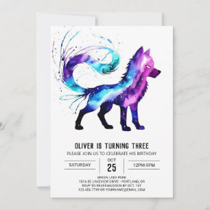Happy Custom Wolf Digital Boy Geburtstag Einladung