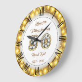Happy Customize Gold 50 Jahre Jubiläum Große Wanduhr (Winkel)