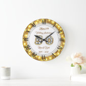 Happy Customize Gold 50 Jahre Jubiläum Große Wanduhr (Zuhause)