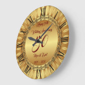 Happy Customize Gold 50 Jahre Jubiläum Große Wanduhr (Winkel)