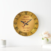 Happy Customize Gold Glitzer 50 Jahre alt Große Wanduhr (Zuhause)