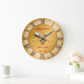 Happy Customize Gold Lace Jubiläum Große Wanduhr (Zuhause)