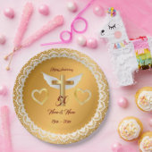 Happy Customize Gold Lace Jubiläum Pappteller (Party)