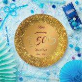 Happy Customize Liebe Gold 50 Jahre Jubiläum Pappteller (Party)
