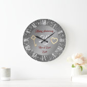 Happy Customize Liebe Silver 25 Jahre Jubiläum Große Wanduhr (Zuhause)
