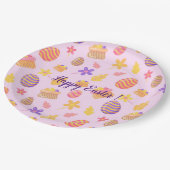 Happy Customize Lila Ostern Pappteller (Schrägansicht)