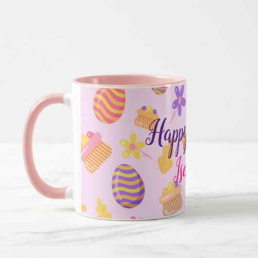 Happy Customize Lila Ostern Tasse (Links)