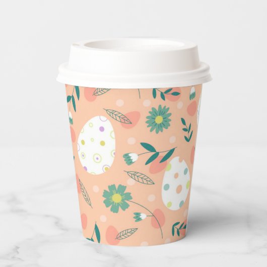 Happy Customize Orange Oaster Egg Pappbecher (Rückseite)