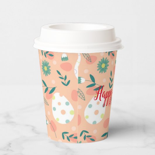 Happy Customize Orange Oaster Egg Pappbecher (Rechts)