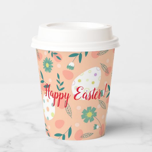 Happy Customize Orange Oaster Egg Pappbecher (Vorderseite)