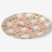 Happy Customize Orange Oaster Egg Pappteller (Schrägansicht)