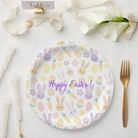 Happy Customize Oster Lila Rabbit Pappteller (Hochzeit)