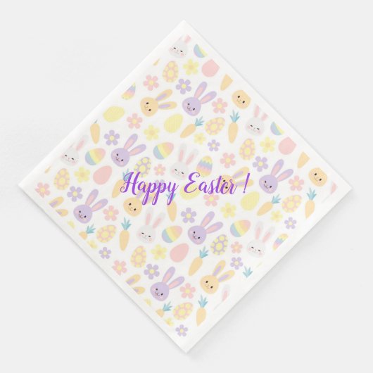Happy Customize Oster Lila Rabbit Serviette (Ecke)