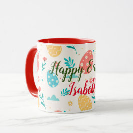 Happy Customize Oster Vintag Red Egg Floral Tasse