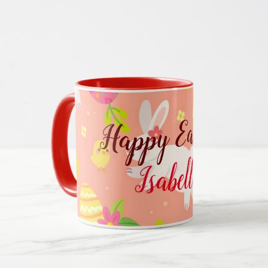 Happy Customize Osterhühner und -kaninchen Tasse (Vorderseite Links)