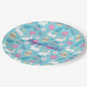 Happy Customize Osterkaninchen Floral Pappteller (Schrägansicht)