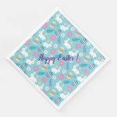 Happy Customize Osterkaninchen Floral Serviette (Ecke)