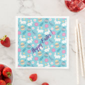 Happy Customize Osterkaninchen Floral Serviette (Beispiel)
