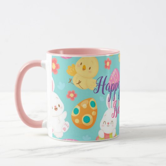 Happy Customize Osterkaninchen und Hühner Tasse (Links)