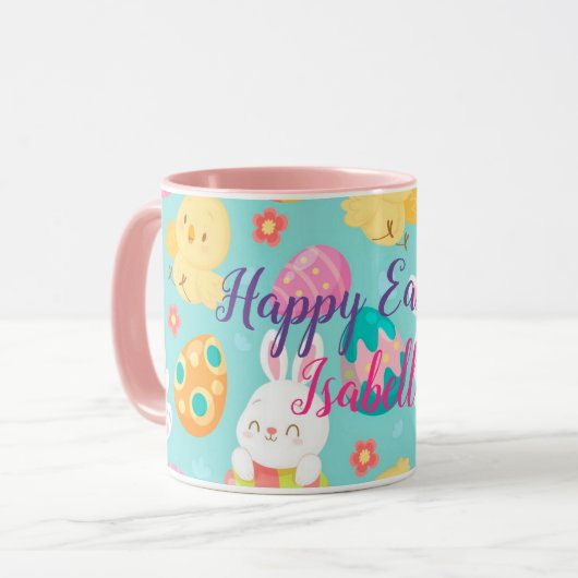 Happy Customize Osterkaninchen und Hühner Tasse (Vorderseite Links)