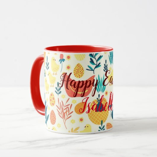 Happy Customize OsterNiedliches Vintages Huhn Tasse (Vorderseite Links)
