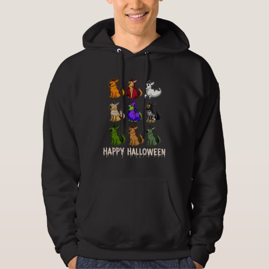 Happy Cute German Shepherd Dog Witch Mummy Hallowe Hoodie (Vorderseite)