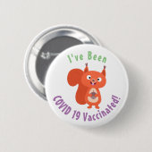 Happy cute red squirrel cartoon illustration button (Vorne & Hinten)