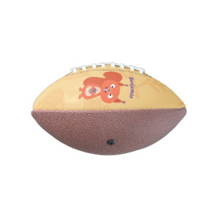 Happy cute red squirrel cartoon illustration football