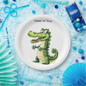 Happy Cute Wild Crocodile Jungle Trees Beautiful Pappteller (Party)