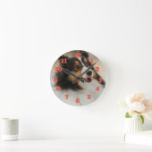Happy-Dach Runde Wanduhr (Zuhause)