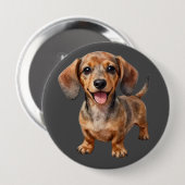 Happy Dachshund Puppy Button (Vorne & Hinten)