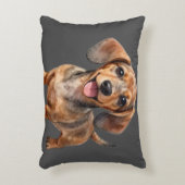 Happy Dachshund Puppy Dekokissen (Vorderseite(Vertikal))