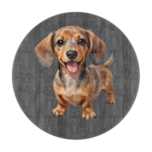 Happy Dachshund Puppy Schneidebrett (Vorderseite)