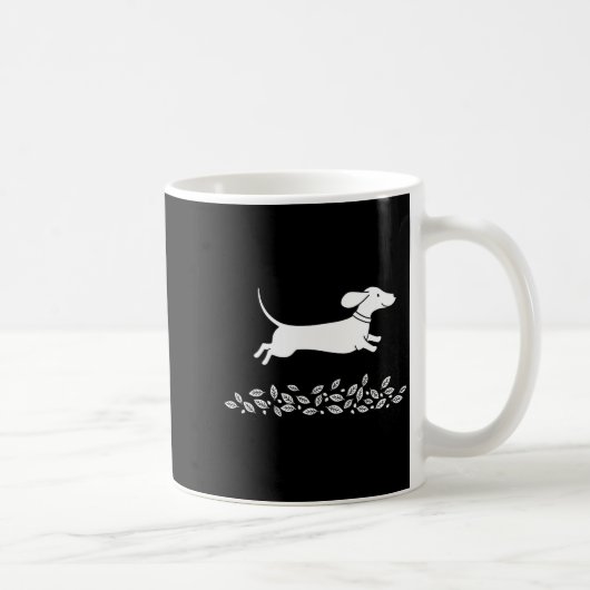 Happy Dachshund With Autumn Leaves For Pet Lovers Kaffeetasse (Rechts)