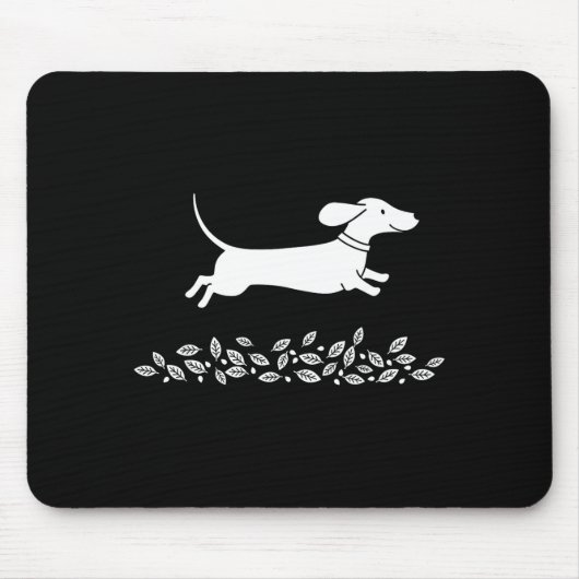 Happy Dachshund With Autumn Leaves For Pet Lovers Mousepad (Vorne)