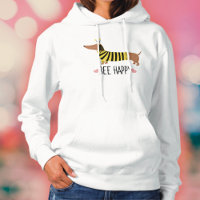 Happy Dackel Bumblebee Hooded Sweatshirt