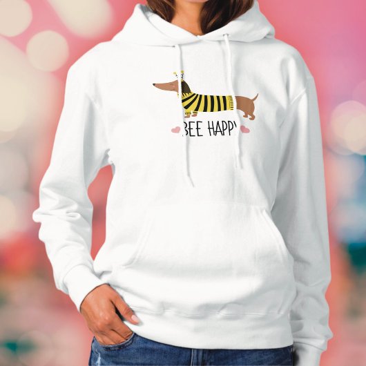 Happy Dackel Bumblebee Hooded Sweatshirt