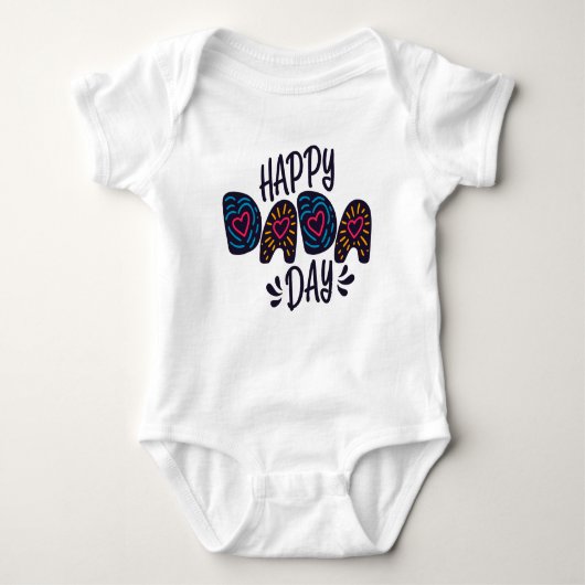 Happy Dada Day Happy Vatertag | Bodysuit Baby Strampler (Vorderseite)