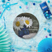 Happy Daisies Anniversary Paper Plate Pappteller (Party)