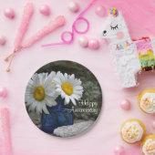 Happy Daisies Anniversary Paper Plate Pappteller (Party)
