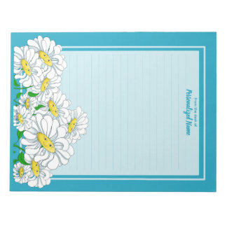 Happy Daisies Blue - Blue Line Notizblock